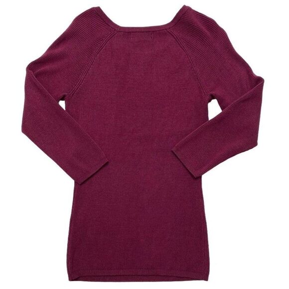 New York & Company Sweater Top Women's SMALL Purple Rivet-Accent Scoop-Neck Soft - Picture 7 of 9